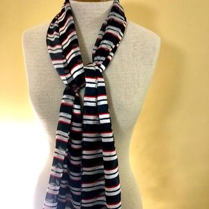💲 Black, Red, White Silky Scarf